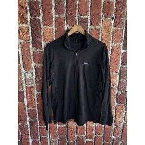 Patagonia Mens Black 1/4 zip Fleece Mock Neck Pullover Sweatshirt Size XL